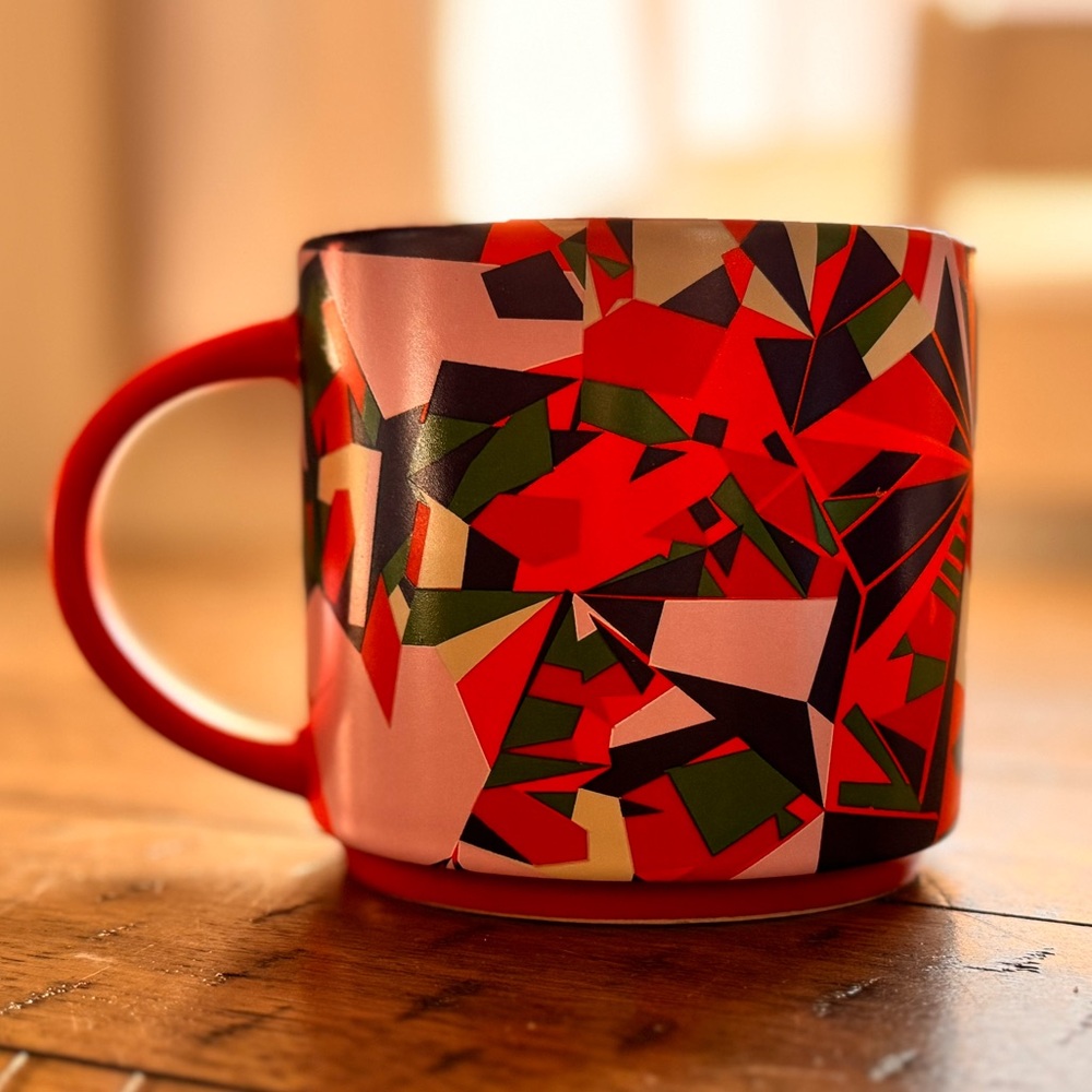 TEAVANA Red Geometric Prism Abstract Mug